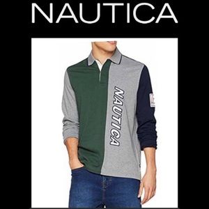 EUC Nautica Men’s S Color block Long Sleeve Shirt